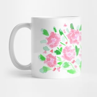 Watercolor background. Floral bouquets, summer and nature, art decoration, sketch. Illustration hand drawn modern Mug